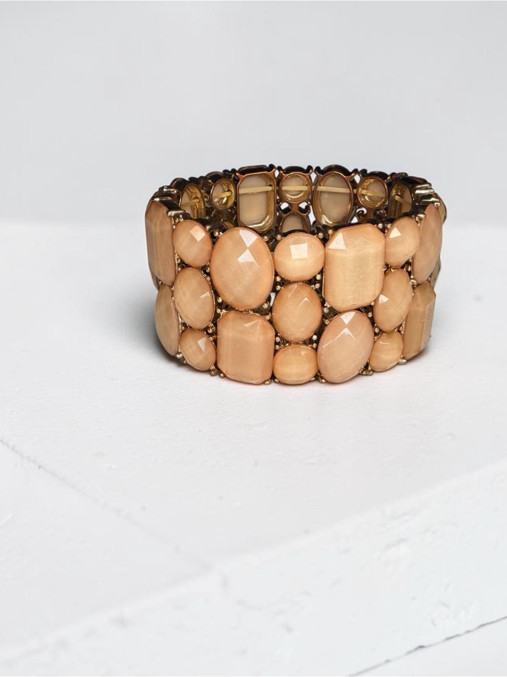 Peach Stone Stretch Bracelet - Women Jewelry